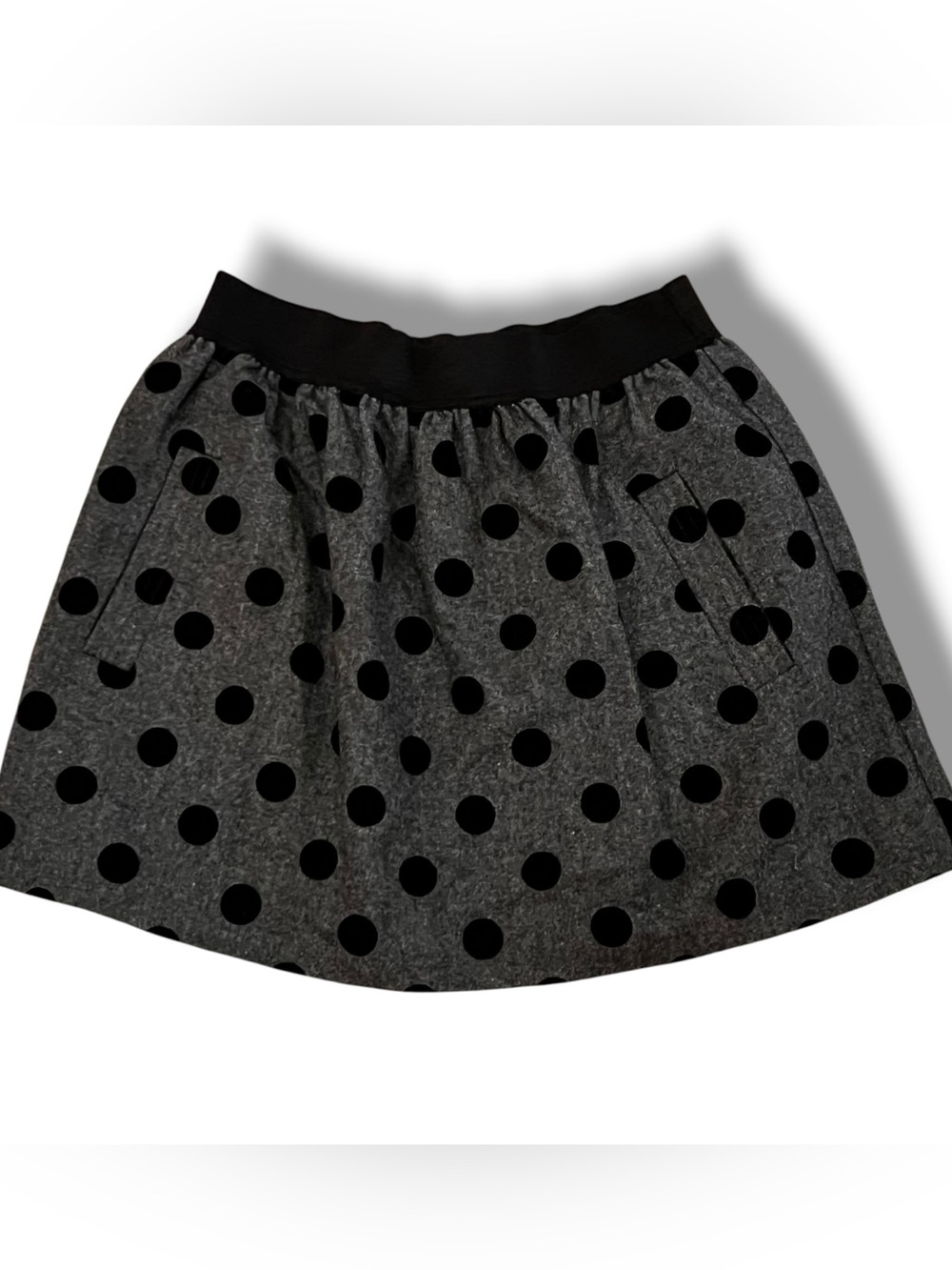Body by Victoria’s Secret Wool Blend Gray Polka Dot Mini Skirt S Elastic Waist
